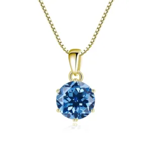 1 Ct Sterling Silver Moissanite Pendant Necklace For Women
