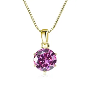 1 Ct Sterling Silver Moissanite Pendant Necklace For Women