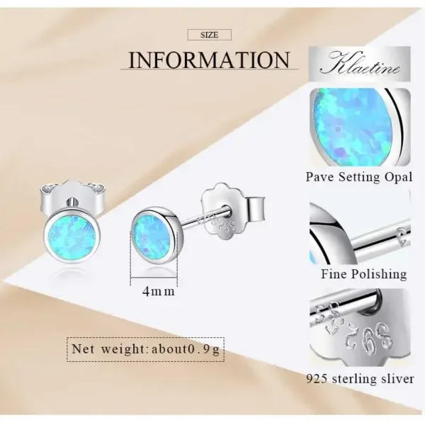 Sterling Silver Opal Earring Studs