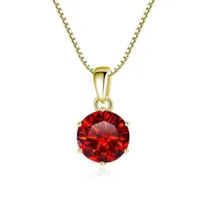 1 Ct Sterling Silver Moissanite Pendant Necklace For Women