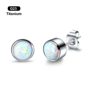 Sterling Silver Opal Earring Studs