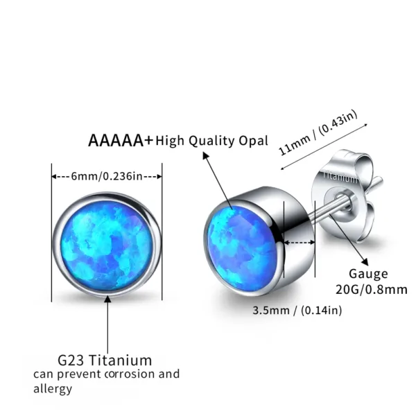 Cubic Zirconia Opal Earrings Studs - Image 14