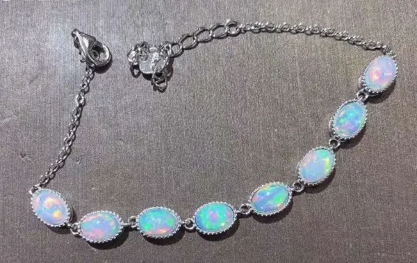 Sterling Silver Natural Opal Bracelet - Image 3