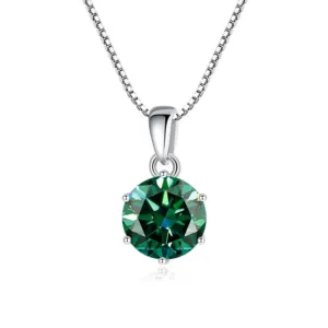 1 Ct Sterling Silver Moissanite Pendant Necklace For Women