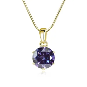 1 Ct Sterling Silver Moissanite Pendant Necklace For Women