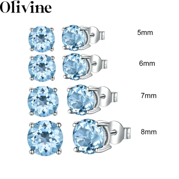 Sterling Silver Aquamarine Studs