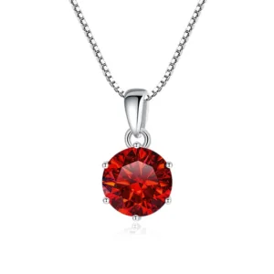 1 Ct Sterling Silver Moissanite Pendant Necklace For Women