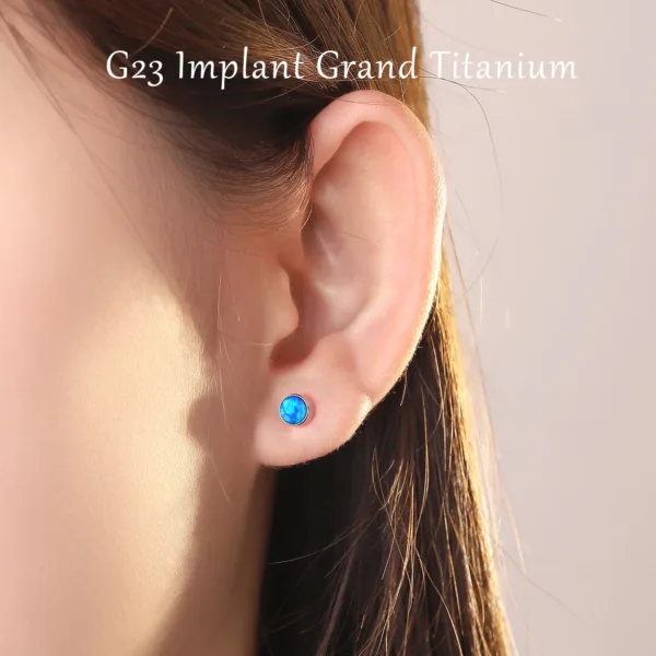 Cubic Zirconia Opal Earrings Studs - Image 13