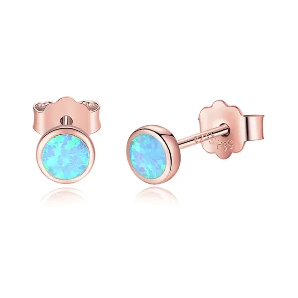 Sterling Silver Opal Earring Studs