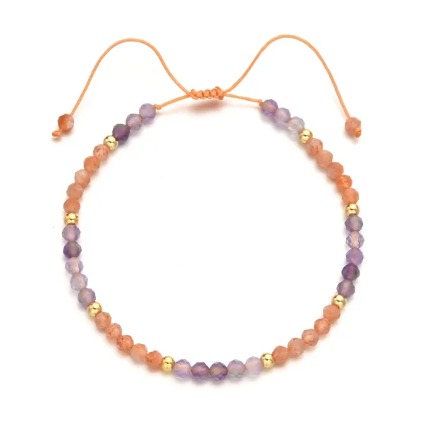 3mm Tourmaline Beads Braided Bracelet - Image 2