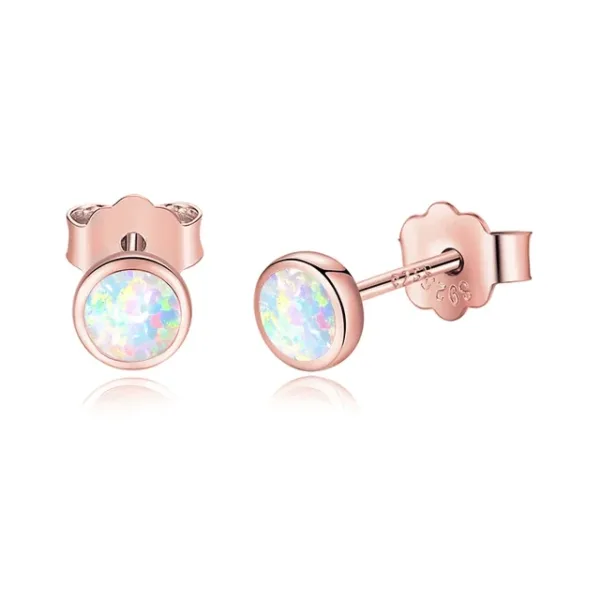 Sterling Silver Opal Earring Studs