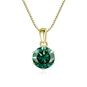 1 Ct Sterling Silver Moissanite Pendant Necklace For Women