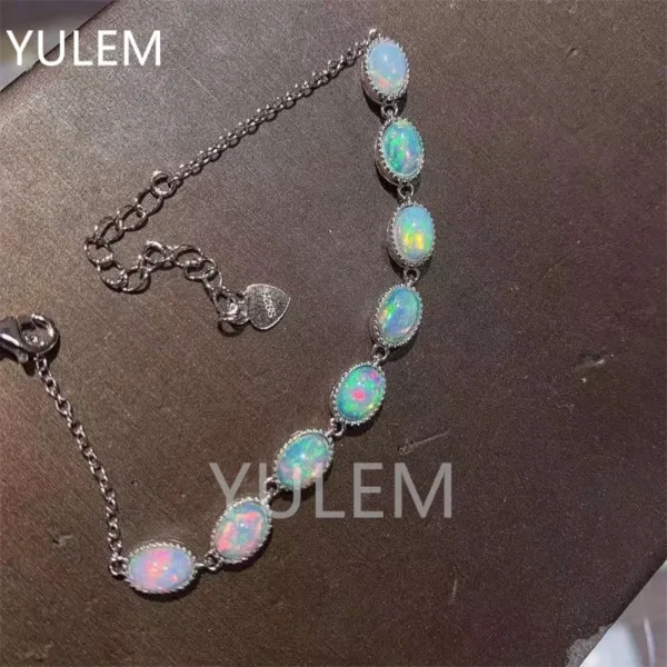 Sterling Silver Natural Opal Bracelet - Image 5