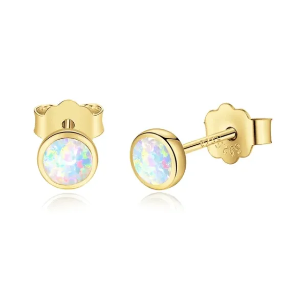 Sterling Silver Opal Earring Studs