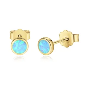 Sterling Silver Opal Earring Studs