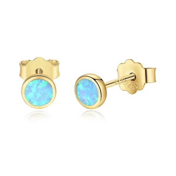 Sterling Silver Opal Earring Studs