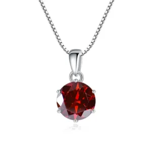 1 Ct Sterling Silver Moissanite Pendant Necklace For Women