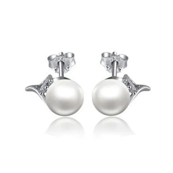 Sterling Silver Pearl Earring Studs