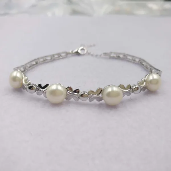 Sinya 925 Sterling Silver Bracelets Inlay Natural High Quality Pearls Diameter 7.5mm New Arrival Hot Sale Fashion Design - Image 3