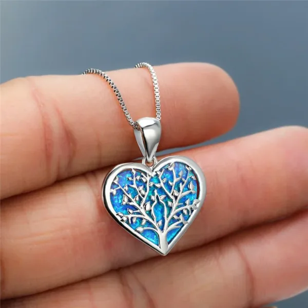 Tree Of Life Heart Pendant Necklaces