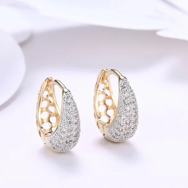 18K Gold Plated Sterling Silver Zircon Earrings