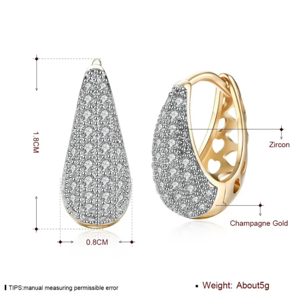 18K Gold Plated Sterling Silver Zircon Earrings