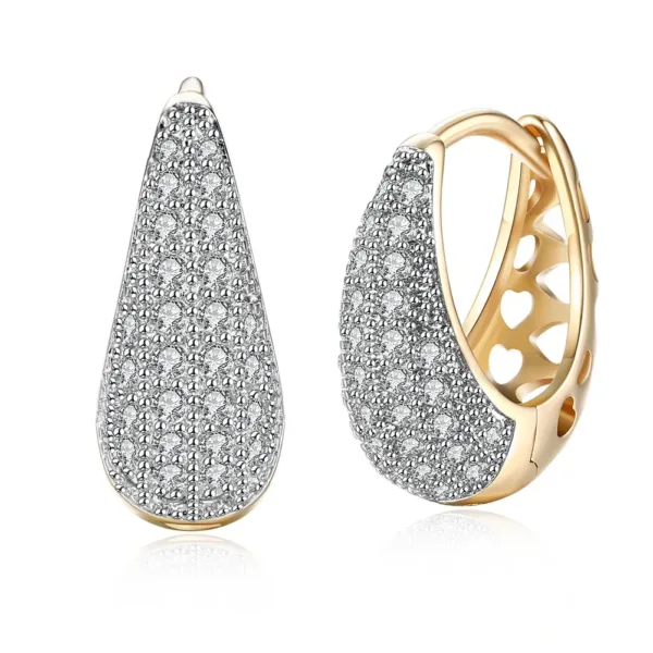 18K Gold Plated Sterling Silver Zircon Earrings
