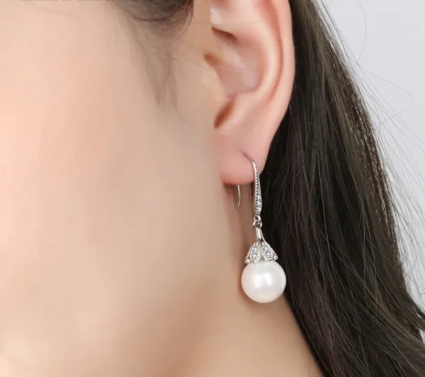 12mm fresh water pearls sterling silver earrings