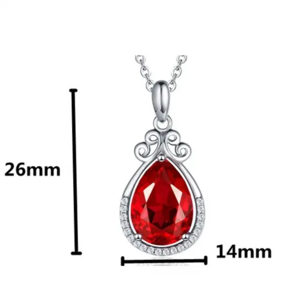 Red Crystal Sterling Silver Necklace