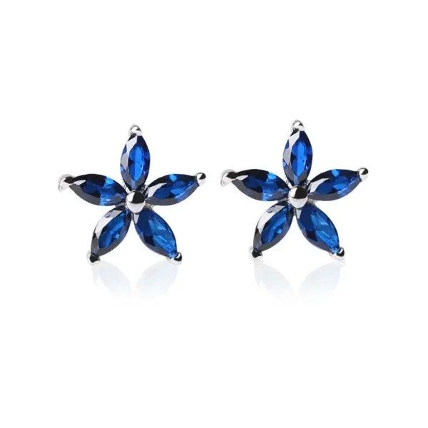 Blue Zircon Sterling Silver Studs