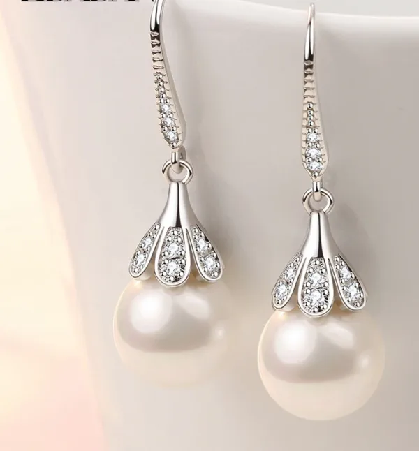 12mm fresh water pearls sterling silver earrings