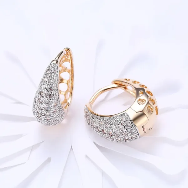 18K Gold Plated Sterling Silver Zircon Earrings