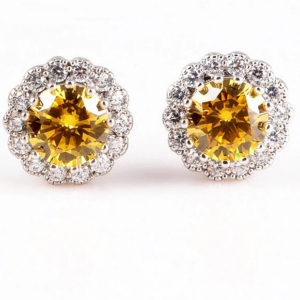 Citrine Sterling Silver Stud Earrings