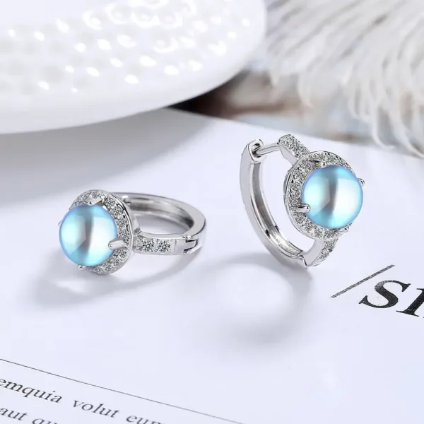 Sterling Silver Moonstone Crystal Earrings