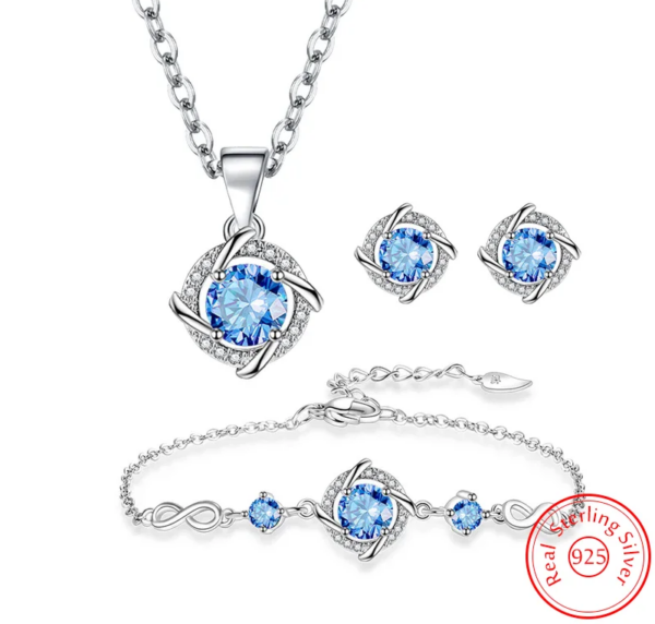 Trendy Sterling Silver Jewellery Set