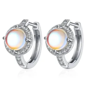 Sterling Silver Moonstone Crystal Earrings