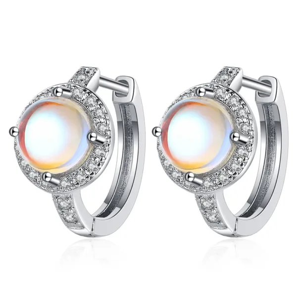 Sterling Silver Moonstone Crystal Earrings