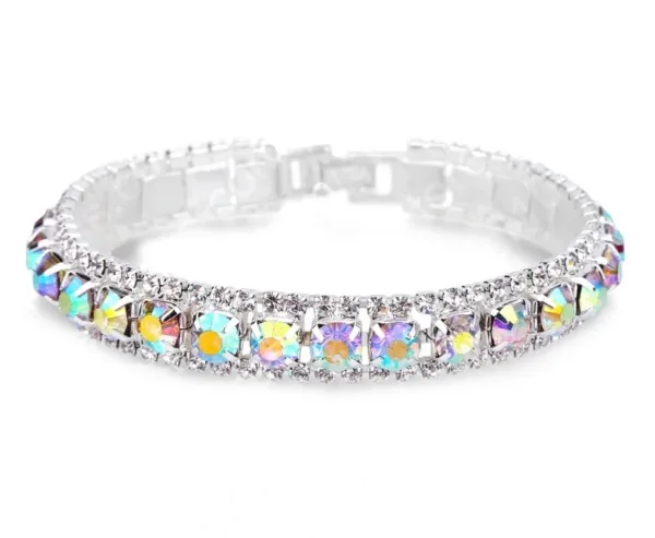 Sterling Silver Bracelet with AAA Zircon Austrian Crystals - Image 6