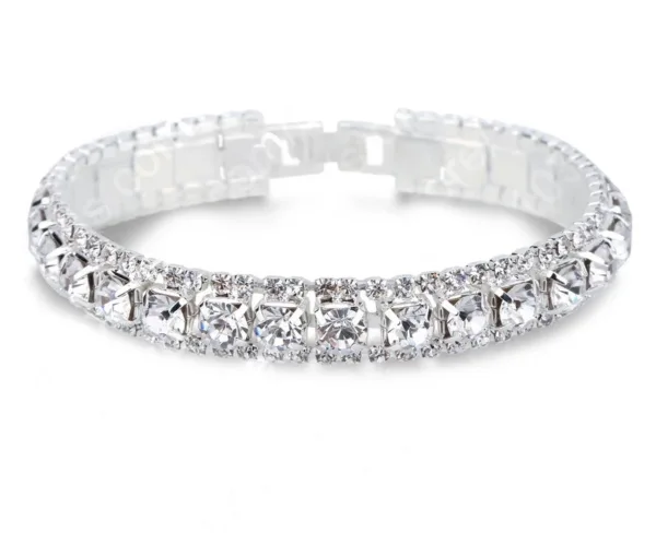 Sterling Silver Bracelet with AAA Zircon Austrian Crystals - Image 14
