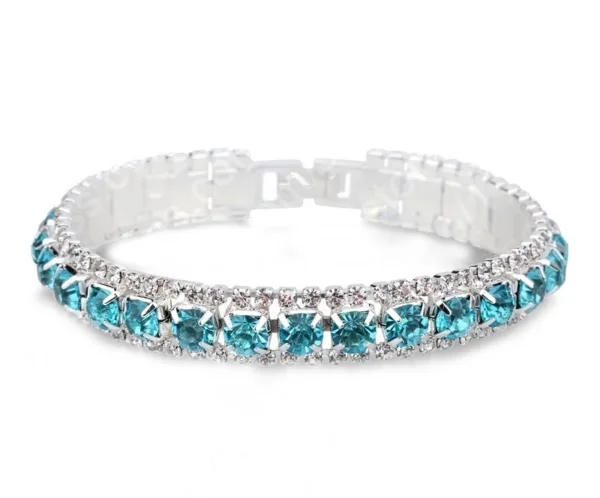 Sterling Silver Bracelet with AAA Zircon Austrian Crystals - Image 2