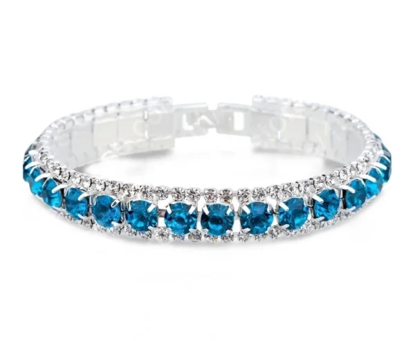 Sterling Silver Bracelet with AAA Zircon Austrian Crystals
