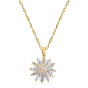 Sunflower Zirconia Necklace