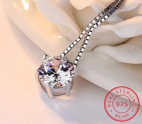 1 Carat D Colour Moissanite Pendant Necklace
