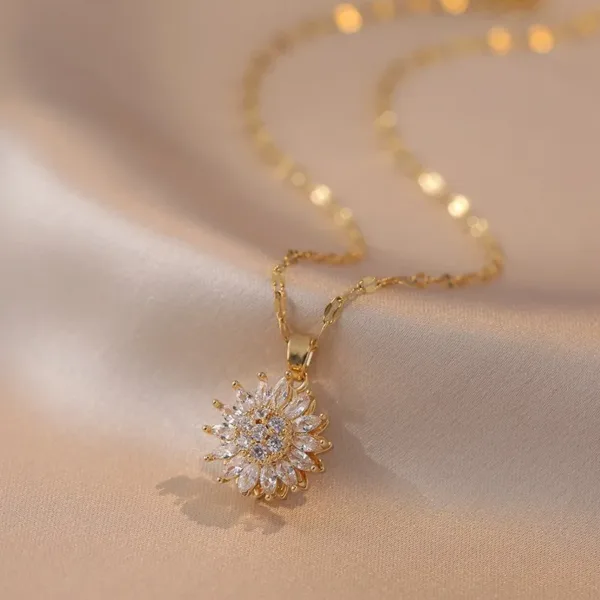 Sunflower Zirconia Necklace