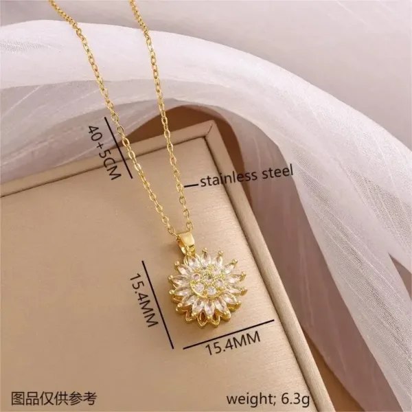 Sunflower Zirconia Necklace