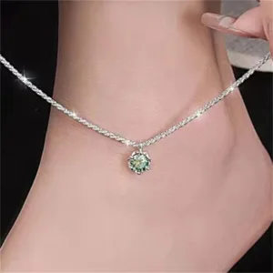 Zircon Sterling Silver Anklet