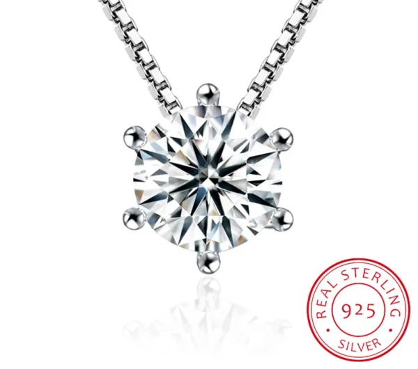 1 Carat D Colour Moissanite Pendant Necklace
