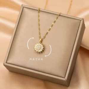 Sunflower Zirconia Necklace