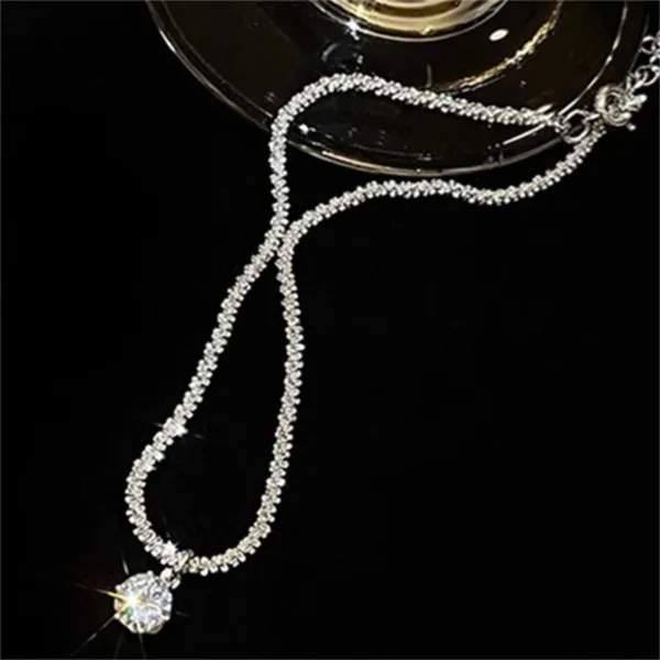 A Sparkling Zircon Sterling Silver Anklet - Image 6