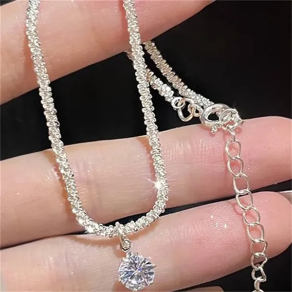 A Sparkling Zircon Sterling Silver Anklet - Image 5
